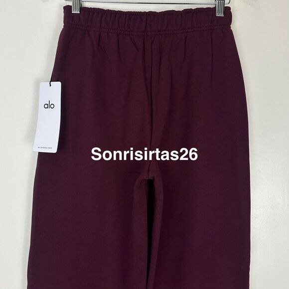 ALO Yoga Accolade Sweatpant Straight Leg Burgundy Size XXS - Picture 13 of 16